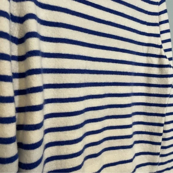 La Ligne Bold Navy Stripe Fuzzy Crewneck Pullover Sweater - Picture 11 of 12